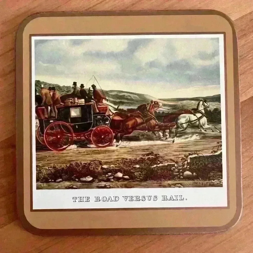 Vintage Coasters- Stagecoach & Horses theme- set of 5 - Picture 4 of 10